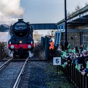 Flying Scotsman entering Locomotion on December 14 after receiving a clean in York