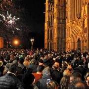 Revellers outside York Minster on a previous New Year