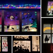 Season's greetings from Naburn: some of the windows taking part in this year's advent display