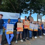 Junior doctors on the picket line outside York Hospital at a previous strike on Thursday, July 13