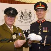 Major Wootton (L) with HM Lord-Lieutenant of West Yorkshire, Mr Ed Anderson CBE