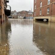 Flooding on the River Ouse in York at Queen’s Staith