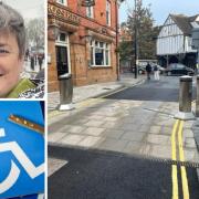Blue badge holders will once again be able to access York city centre from today, via Goodramgate. Inset left: Cllr Katie Lomas