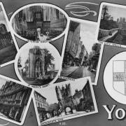 Postcard from about 1920 showing Stonegate, Micklegate, Shambles, the minster and St Mary’s Abbey. Picture: Explore York Libraries and Archives
