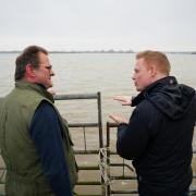 Flooding Minister Robbie Moore at Farmland in Low Emmotland