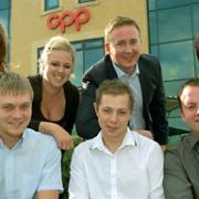 CPP's UK learning and development manager, Daniel Godfrey, back row, with some of those in the apprenticeship programme. From left, Rachel Mason, Martyn Woodward, Laura Thornton,  Tom Bonner, Tom Buck and Lorraine Musgrove