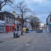 Goole town centre during the police response to the incident
