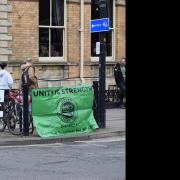Part of the picket line outside York railway station today (April 6)