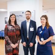 (L-R) Sandra Donoghue, Hospital Director; Luke Charters, Labour Candidate for York Outer; Holly Kitching, Head of Clinical Services