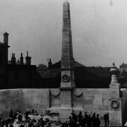 Our photo shows what is believed to be the opening of the North Eastern Railway war memorial on Station Rise in 1924..