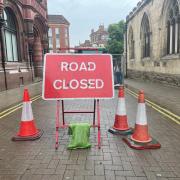 High Ousegate is closed to traffic while Yorkshire Water diverts a water main