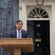 PM Rishi Sunak on the steps mof Downing Street this evcening announcing a snap election for July 4