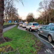 Traffic is pictured queueing in Wigginton Road for the multi-storey car park at York Hospital Picture: Mike Laycock
