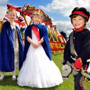 India Matthews, left, and Scarlett and Ted Brackley enjoy the fancy dress competition at Helmsley playing fields