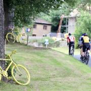 Yellow bikes lined the route of the Tour de France and Tour de Yorkshire