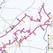 This map shows the route of the Plusnet Yorkshire Marathon