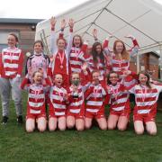 Copmanthorpe celebrate winning the City of York Girls’ League Under-14s Cup