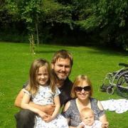 Angela Scott with her husband Paul and daughters Isla (left) and Erin