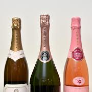 ROMANCE RIGHT HERE: From left to right: Akarua Rosé Brut, and Charles Heidsieck Rosé Réserve Champagne, both available from Liberty Wines, and the Co-op's new Les Pionniers Rosé Champagne. Picture Frank Dwyer