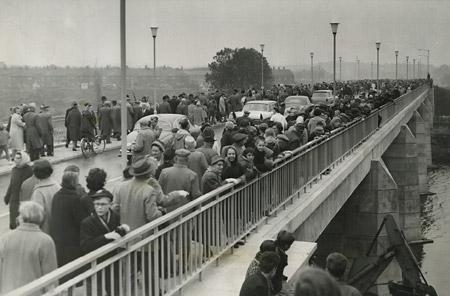 October 1963. Clifton Bridge, the day after its offical opening by the Lord Mayor of York (Ald. A. Kirk)