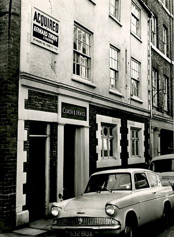 The old Coach and Horses pub in Jubbergate, York, pictured in 1965.