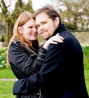 Andrew Watson with his fiancee, Liz Ward. Picture by Georgina Harrison photography