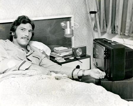 26/09/74 - John Stone, York City's right back, had to stay in bed for a fortnight after tearing ankle ligaments against Sunderland. John's stay had been made more comfortable when a company loaned him a TV free of charge.