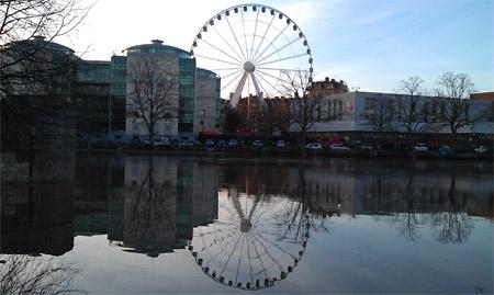 York Wheel looking across a flooded Ouse from Marygate. Picture: Nigel Kelly  