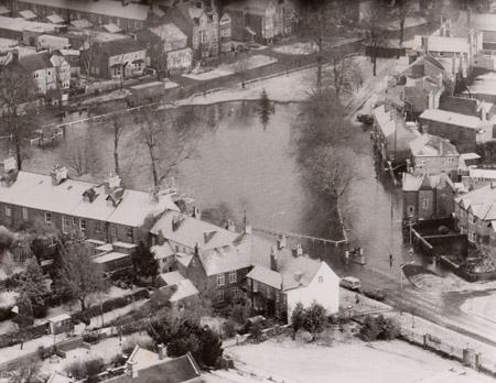 Clifton Green during the floods of 1982