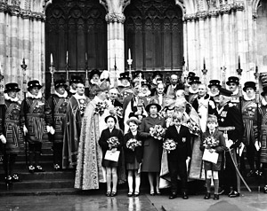 York Press: The Queen standing on the steps of York Minster on March 30, 1972
