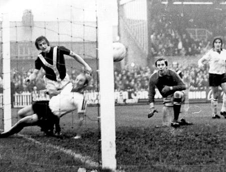 01/11/75 - York City 1, Sunderland 4: The incident which led to Sunderland going 4-0 up as Peter Oliver handles on the line to prevent a goal by Bryan Robson. Tony Towers scored from the resulting penalty.
