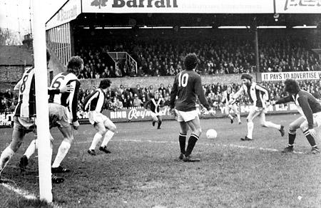 17/1/76 - York City 0, West Brom 1: Brian Pollard's cross from the by line flashes across the Albion goal with no City player able to connect.