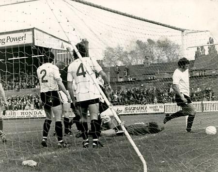 18/10/75 - York City 1, Bristol City 4: York City Salvage a little of their shattered pride as Micky Cave scores their lone goal against Bristol City's 4