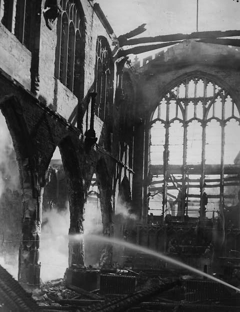 St Martin-le-Grand Church in Coney Street, York following the Baedeker raid, of April 29, 1942