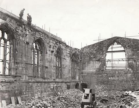 St Martin-le-Grand Church in Coney Street, York following the Baedeker raid, of April 29, 1942