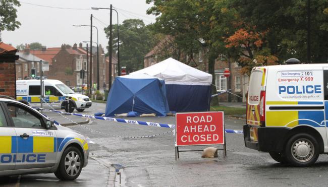 A police forensics tent in Long Street, Easingwold