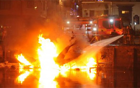 York Press: Boat on fire in York city centre