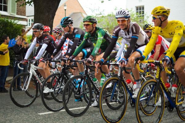Front row of the peloton riders in Bootham. Picture: Lee Redpath