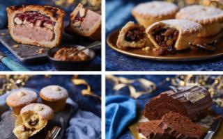 Photo of Cooplands' Christmas items for 2021 - including the seasonal pork pie, deep filled mince pies, yule log and more. Credit: Cooplands.