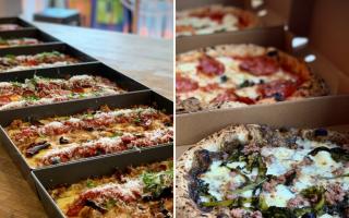 Photo via Tripadvisor shows pizzas - including Detroit style pizzas - from Dough Eyed Pizza in York. It is voted the best place for pizza in York.