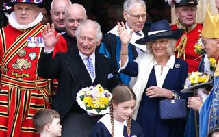 King Charles III arriving at York Minster for the Royal Maundy Service 2023