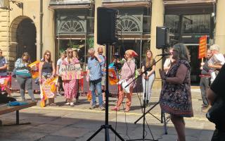 Striking teachers rally in York on Friday