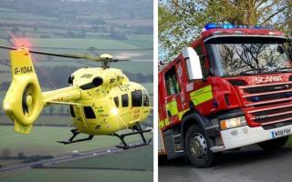 The fire service said an Air Ambulance had also been called to the scene