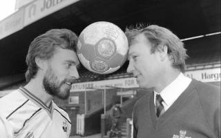 Former York City striker Viv Busby (left) has passed away, aged 74.