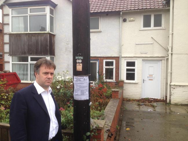 Julian Sturdy at the house in Huntington Road