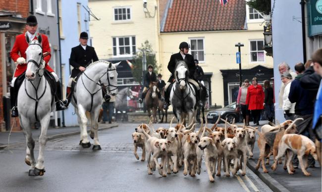 The Middleton Hunt meet at Malton Market Place on Boxing  Day
