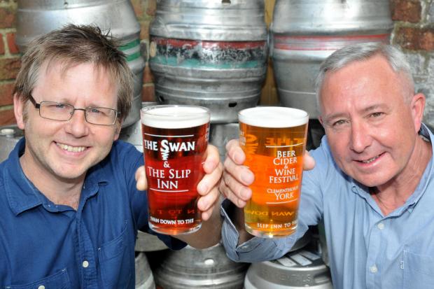 Paul Crossman and Jon Farrow at The Slip in 2015. They may soon be producing their own beer.