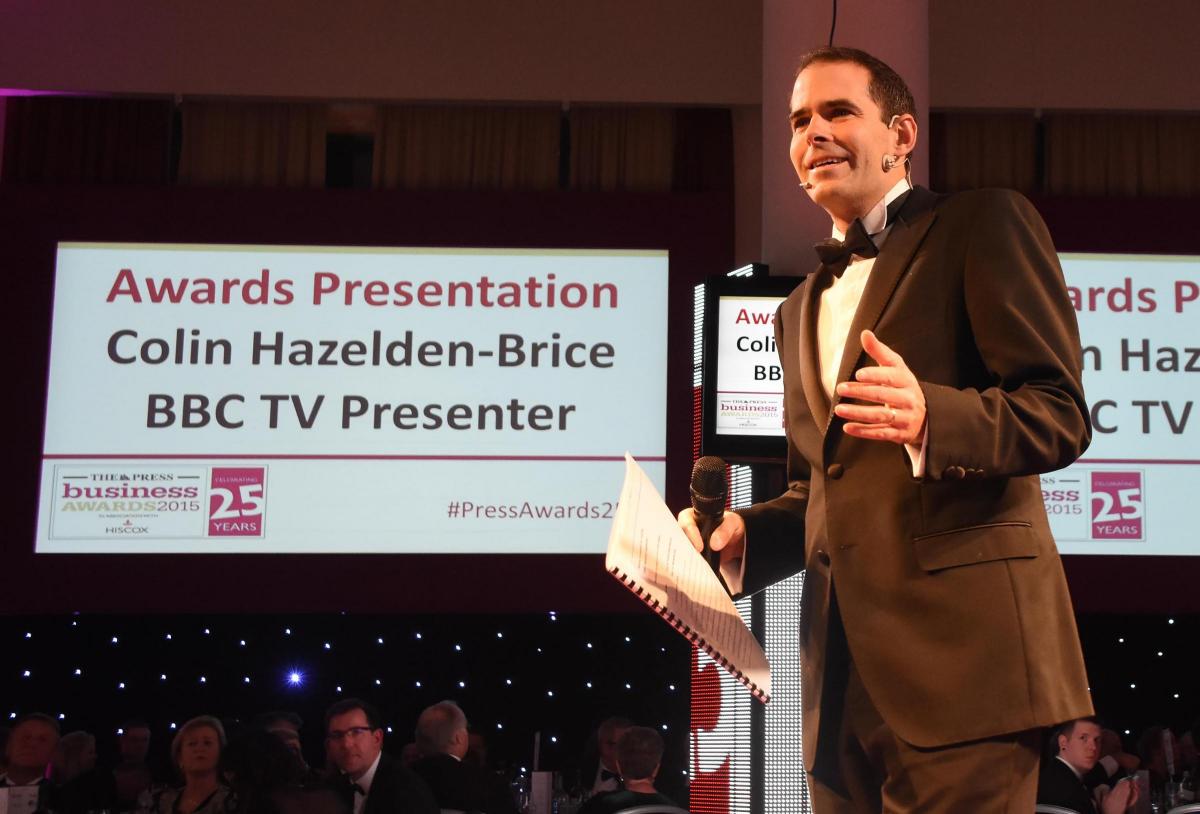 The Press Business Awards 2015. Master of Ceremonies Colin Hazelden-Brice BBC TV Presenter. Picture David Harrison.