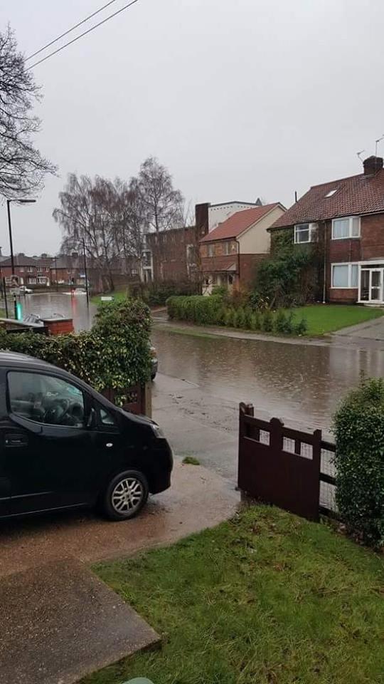 Flooding in Water Lane, Clifton. Photo: