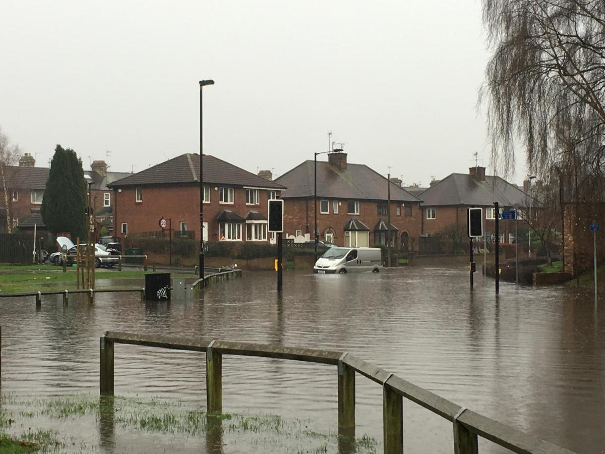 Flooding in Water Lane, Clifton. Photo: Steve Carroll